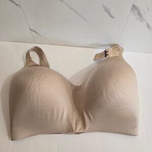 NWT Lane Bryant Cacique SATIN NO WIRE Bra Nude Tan 38H WIRELESS 38DDDDD